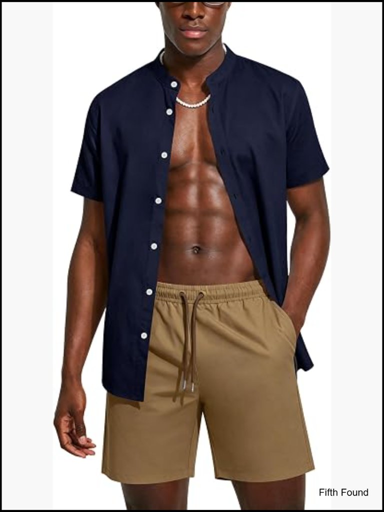 Men's Button Down Shirt & Shorts 2 Piece Set Summer Outfit